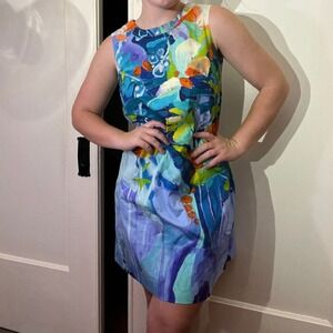 CLAIRE DESJARDINS ~ Fantastic Watercolor Print Dress ~ Impressionists Inspo ~Med